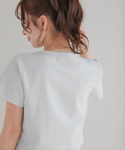Fit more（フィットモア）の「裾ドッキング刺繍Tシャツ（Tシャツ/カットソー・レディース・ピンク/ブルー/ブラック・FREE）」の20枚目の写真