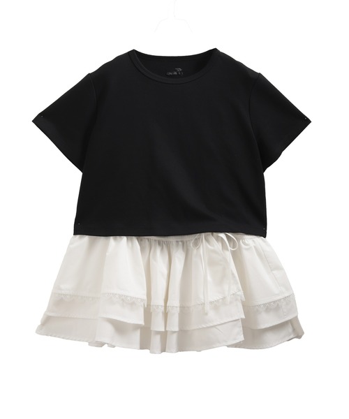 Fit more（フィットモア）の「裾ドッキング刺繍Tシャツ（Tシャツ/カットソー・レディース・ピンク/ブルー/ブラック・FREE）」の10枚目の写真