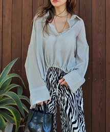 Chiffon puff sleeve tops - esutoreja-エストレジャ