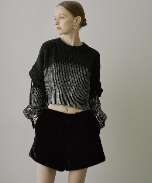 VIOLETTA（ヴィオレッタ）の「フェイクファーショートパンツ（その他パンツ・レディース・ブラック/グレイッシュベージュ・S/M）」の5枚目の写真