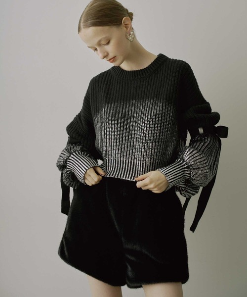 VIOLETTA（ヴィオレッタ）の「フェイクファーショートパンツ（その他パンツ・レディース・ブラック/グレイッシュベージュ・S/M）」の14枚目の写真