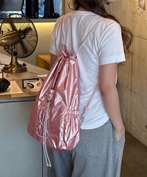 napinna maison（ナピナメゾン）の「【napinna maison×HIINA】ドローコードナイロンナップサック(カラビナ付き)（バックパック/リュック）」