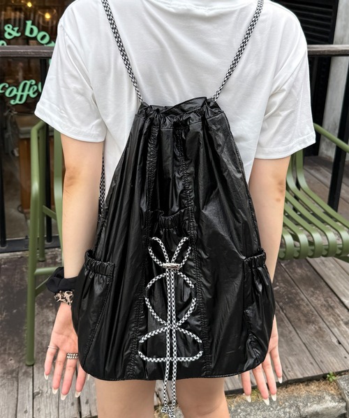 napinna maison×HIINA】ドローコードナイロンナップサック(カラビナ