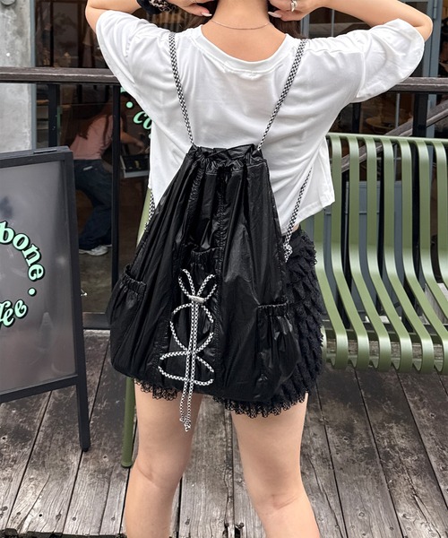 napinna maison×HIINA】ドローコードナイロンナップサック(カラビナ