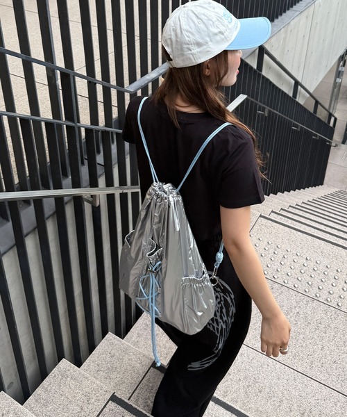 napinna maison×HIINA】ドローコードナイロンナップサック(カラビナ