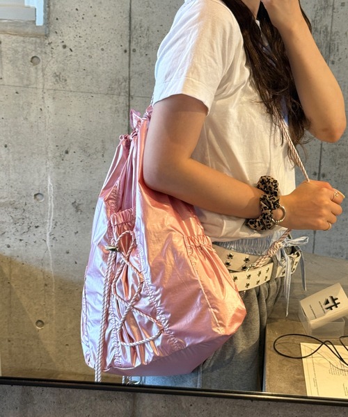 napinna maison×HIINA】ドローコードナイロンナップサック(カラビナ