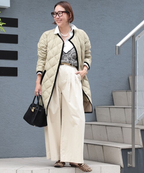 セール】【TAION×LIMONTA】別注ベロアパイピングロングダウン（ダウン