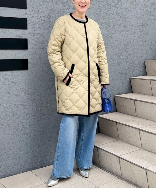 セール】【TAION×LIMONTA】別注ベロアパイピングロングダウン（ダウン