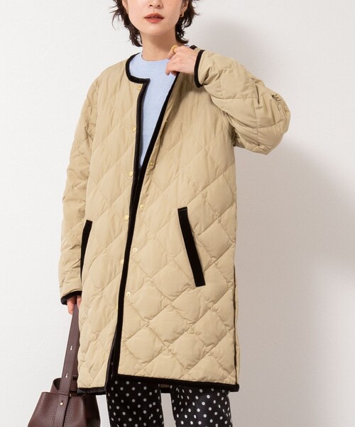 セール】【TAION×LIMONTA】別注ベロアパイピングロングダウン（ダウン