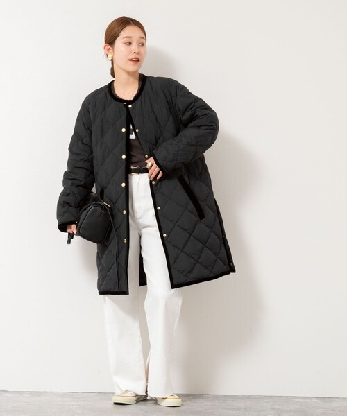 TAION（タイオン）の「【TAION×LIMONTA】別注ベロアパイピングロングダウン（ダウンジャケット/コート・レディース・ブラック/ベージュ/ネイビー・FREE）」の21枚目の写真