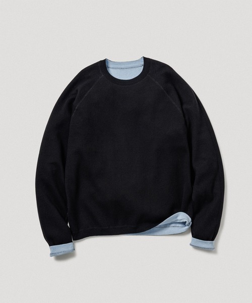 ADAM ET ROPE'（アダムエロペ）の「《リバーシブル》カシミヤブレンド ニットプルオーバー（ニット/セーター・メンズ・ライトグレー/ブラック/ネイビー/ダークブラウン/ブルー系その他5・L/M）」の2枚目の写真