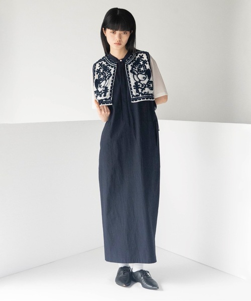 mintdesigns（ミントデザインズ）の「ROOSTER DRESS（ワンピース・レディース・ブラウン/ネイビー・ONESIZE）」の4枚目の写真