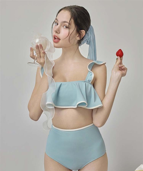 セール】【Jasmine】フリルハイウエスト水着タンキニ（水着）｜Jasmine