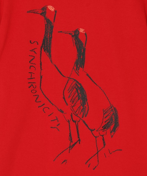 THINGS THAT MATTER(シングス ザット マター)の「LEE IZUMIDA × T-SHIRT / リーイズミダTシャツ(Tシャツ/カットソー・レディース・レッド/オートミール・FREE)」の3枚目の写真