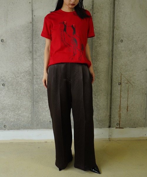 THINGS THAT MATTER(シングス ザット マター)の「LEE IZUMIDA × T-SHIRT / リーイズミダTシャツ(Tシャツ/カットソー・レディース・レッド/オートミール・FREE)」の8枚目の写真