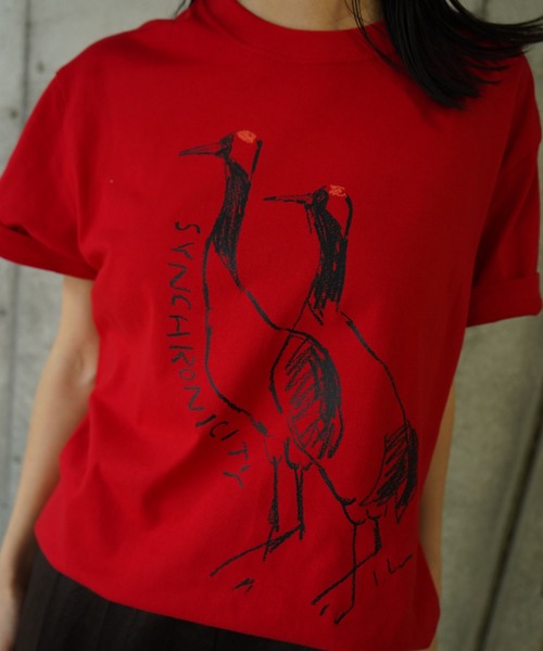 THINGS THAT MATTER(シングス ザット マター)の「LEE IZUMIDA × T-SHIRT / リーイズミダTシャツ(Tシャツ/カットソー・レディース・レッド/オートミール・FREE)」の7枚目の写真
