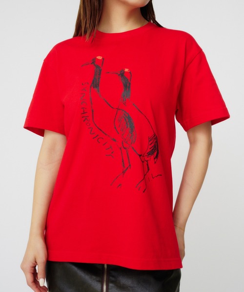 THINGS THAT MATTER(シングス ザット マター)の「LEE IZUMIDA × T-SHIRT / リーイズミダTシャツ(Tシャツ/カットソー・レディース・レッド/オートミール・FREE)」の18枚目の写真