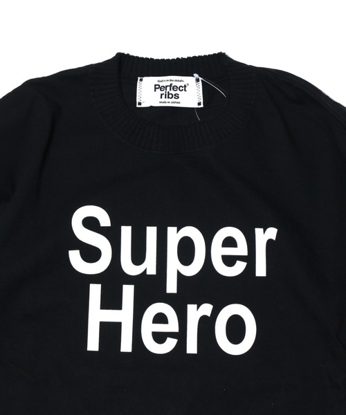NATAL DESIGN(ネイタルデザイン)の「Perfect ribs X ALM X ROOM MATE ”SUPER HERO L/S TEE”(Tシャツ/カットソー・メンズ・ブラック/ホワイト・MEDIUM/LARGE/X-LARGE)」の3枚目の写真