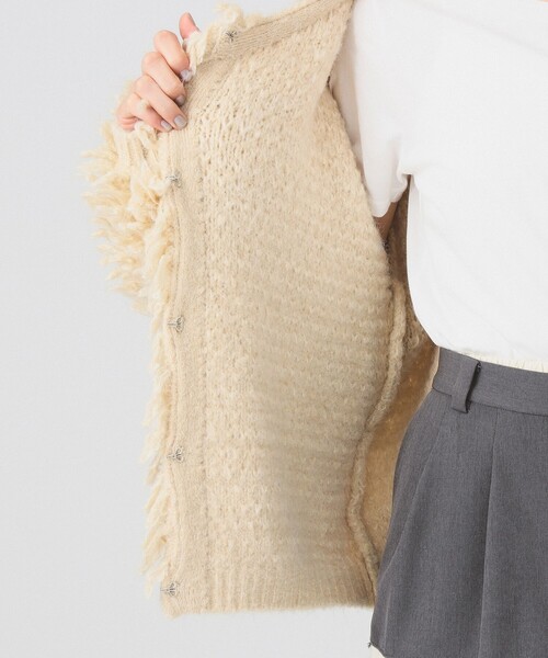 Ray BEAMS（レイビームス）の「ミックス ループ編み ニット ジャケット（ニット/セーター・レディース・ダークブラウン/ベージュ・ONE SIZE）」の16枚目の写真