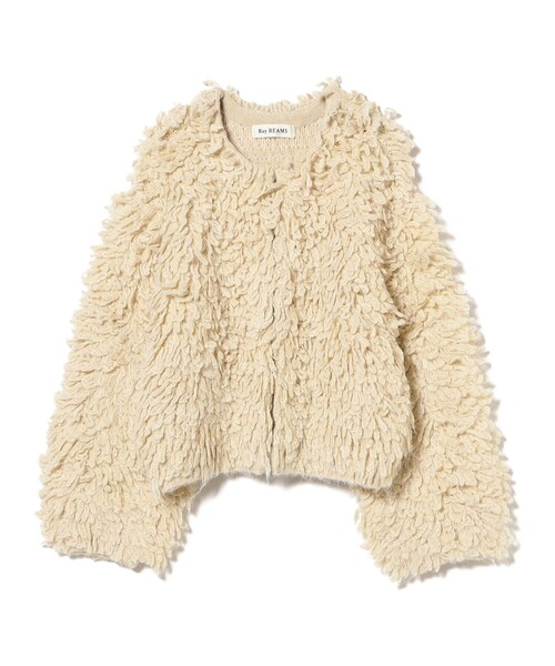 Ray BEAMS（レイビームス）の「ミックス ループ編み ニット ジャケット（ニット/セーター・レディース・ダークブラウン/ベージュ・ONE SIZE）」の17枚目の写真
