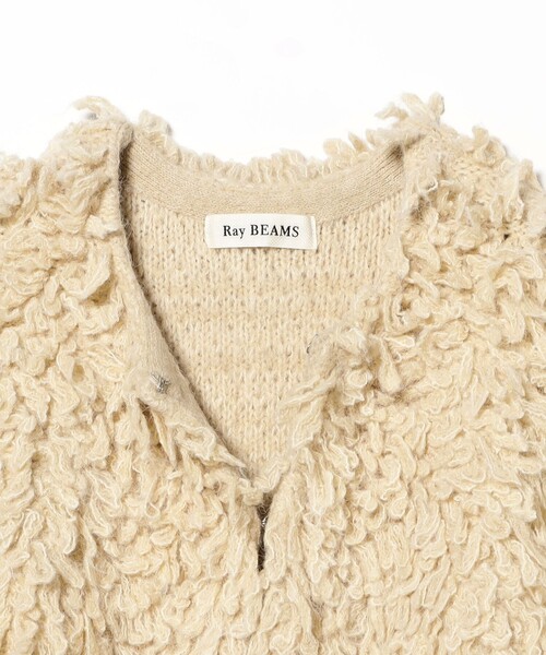 Ray BEAMS（レイビームス）の「ミックス ループ編み ニット ジャケット（ニット/セーター・レディース・ダークブラウン/ベージュ・ONE SIZE）」の18枚目の写真