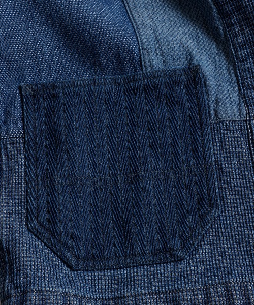 FDMTL（ファンダメンタル）の「FDMTL/ファンダメンタル/PACHWORK HAORI JACKET 3YR WASH（その他アウター・メンズ・インディゴブルー・4/3/2）」の3枚目の写真