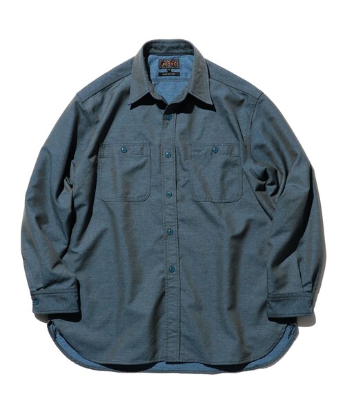 BEAMS PLUS(ビームスプラス)の「ツイル シャンブレー ワークシャツ(シャツ/ブラウス・メンズ・カーキ/グリーン/ブルー・S/M/L/XL)」の3枚目の写真
