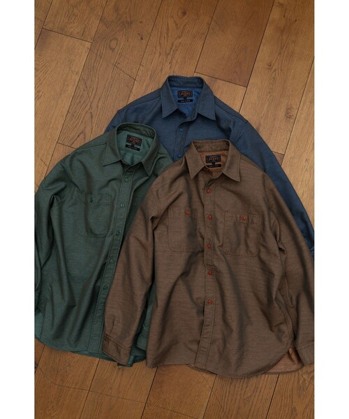 BEAMS PLUS(ビームスプラス)の「ツイル シャンブレー ワークシャツ(シャツ/ブラウス・メンズ・カーキ/グリーン/ブルー・S/M/L/XL)」の4枚目の写真