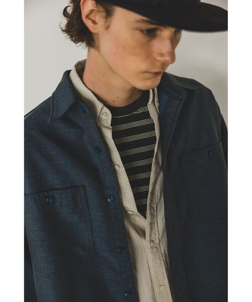 BEAMS PLUS(ビームスプラス)の「ツイル シャンブレー ワークシャツ(シャツ/ブラウス・メンズ・カーキ/グリーン/ブルー・S/M/L/XL)」の6枚目の写真