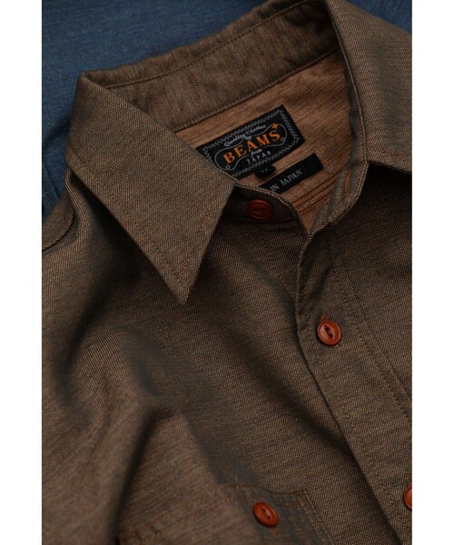 BEAMS PLUS(ビームスプラス)の「ツイル シャンブレー ワークシャツ(シャツ/ブラウス・メンズ・カーキ/グリーン/ブルー・S/M/L/XL)」の7枚目の写真