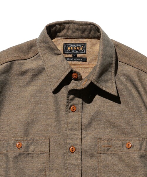 BEAMS PLUS(ビームスプラス)の「ツイル シャンブレー ワークシャツ(シャツ/ブラウス・メンズ・カーキ/グリーン/ブルー・S/M/L/XL)」の9枚目の写真
