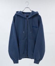 THRASHER（スラッシャー）の「【at】〔THRASHER/スラッシャー〕裏起毛 ワンポイントロゴ ピグメント ダブルジップパーカー（パーカー）」