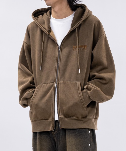 セール】【at】〔THRASHER/スラッシャー〕裏起毛 ワンポイントロゴ