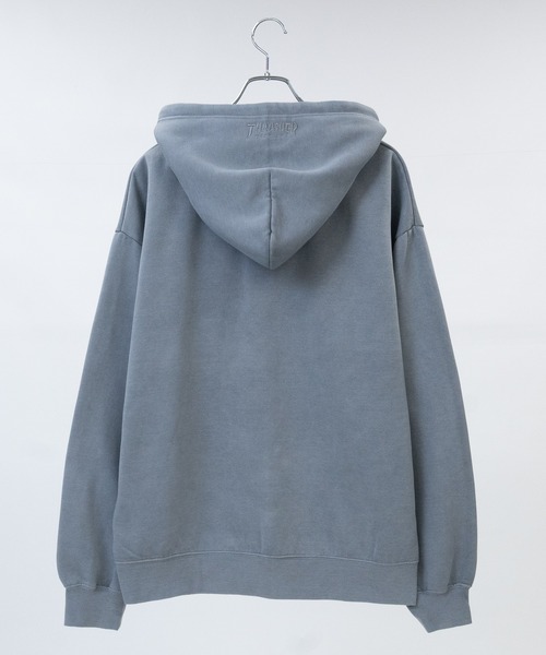 THRASHER(スラッシャー)の「【at】〔THRASHER/スラッシャー〕裏起毛 ワンポイントロゴ ピグメント ダブルジップパーカー(パーカー・メンズ・グレー/ネイビー/ブラウン/チャコールグレー・MEDIUM/FREE/LARGE)」の8枚目の写真