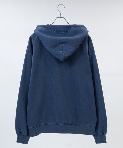 THRASHER(スラッシャー)の「【at】〔THRASHER/スラッシャー〕裏起毛 ワンポイントロゴ ピグメント ダブルジップパーカー(パーカー・メンズ・グレー/ネイビー/ブラウン/チャコールグレー・MEDIUM/FREE/LARGE)」の7枚目の写真
