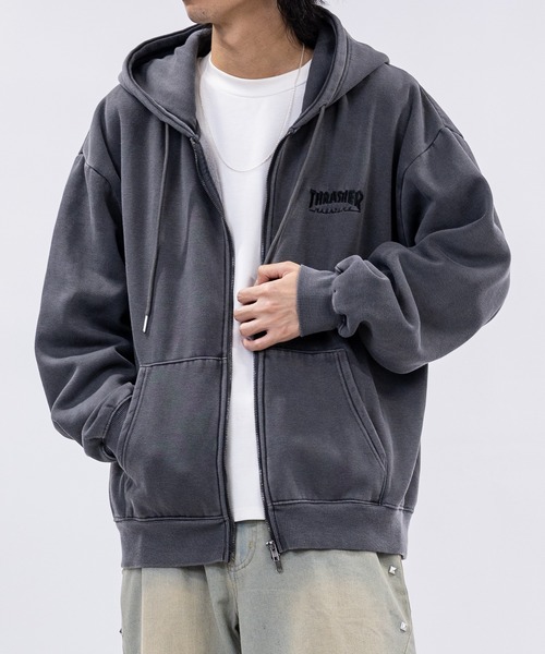 セール】【at】〔THRASHER/スラッシャー〕裏起毛 ワンポイントロゴ
