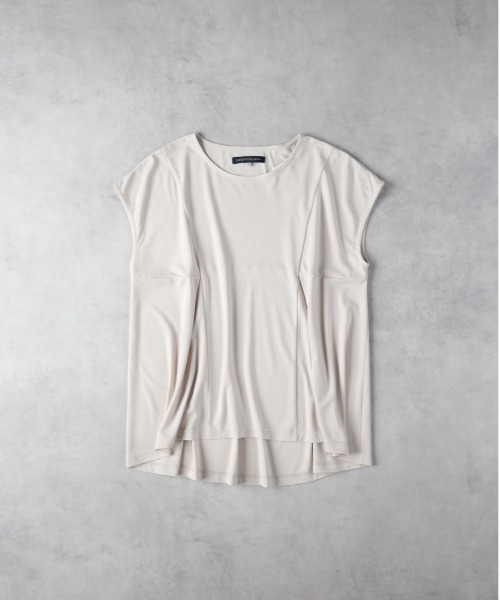 Right-on（ライトオン）の「HONEYSUCKLE ROSE(ハニーサックルローズ)【レディース】接触冷感タックフレアTシャツ（その他トップス・レディース・ライトベージュ/ブラック/ブルー・L/M）」の4枚目の写真