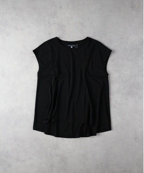 Right-on（ライトオン）の「HONEYSUCKLE ROSE(ハニーサックルローズ)【レディース】接触冷感タックフレアTシャツ（その他トップス・レディース・ライトベージュ/ブラック/ブルー・L/M）」の5枚目の写真