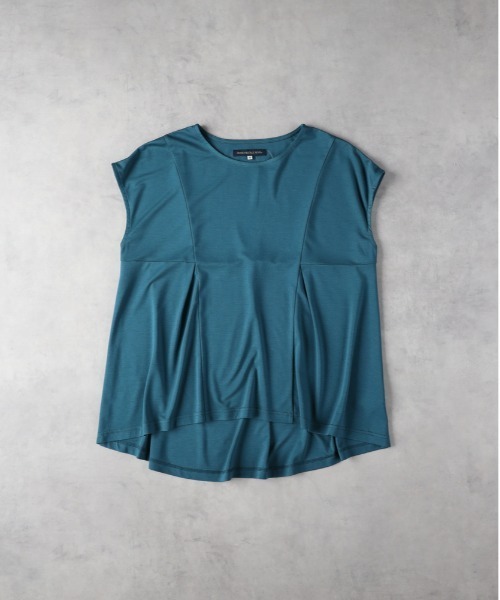 Right-on（ライトオン）の「HONEYSUCKLE ROSE(ハニーサックルローズ)【レディース】接触冷感タックフレアTシャツ（その他トップス・レディース・ライトベージュ/ブラック/ブルー・L/M）」の6枚目の写真