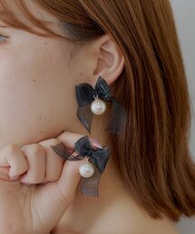 Chico | シアーリボンパールピアス(ピアス（両耳用）)