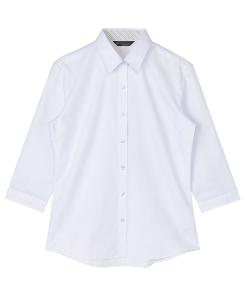 TOKYO SHIRTS(トウキョウシャツ)の「【透け防止】 形態安定ノーアイロン レギュラー 7分袖ビジネスワイシャツ(ビジネスシャツ・レディース・サックスブルー・S/M/L/LL/XL)」の1枚目の写真