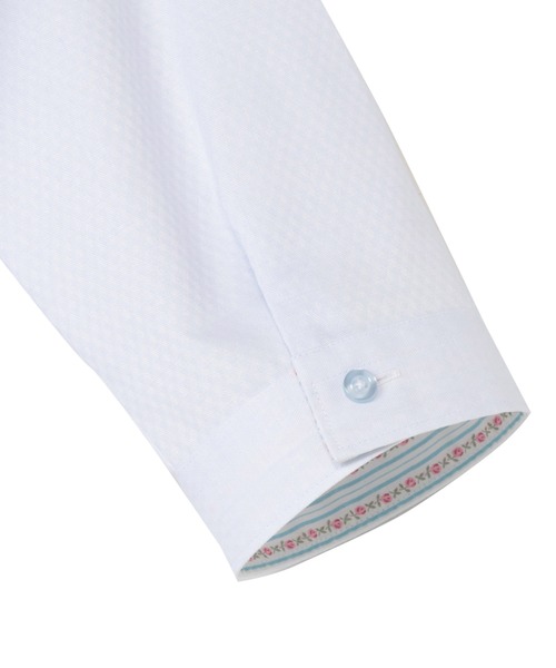 TOKYO SHIRTS(トウキョウシャツ)の「【透け防止】 形態安定ノーアイロン レギュラー 7分袖ビジネスワイシャツ(ビジネスシャツ・レディース・サックスブルー・S/M/L/LL/XL)」の4枚目の写真
