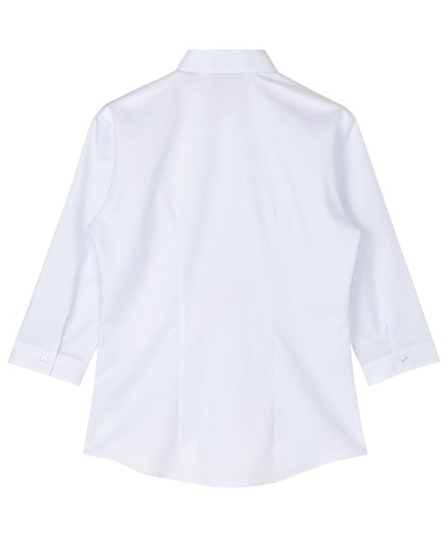 TOKYO SHIRTS(トウキョウシャツ)の「【透け防止】 形態安定ノーアイロン レギュラー 7分袖ビジネスワイシャツ(ビジネスシャツ・レディース・サックスブルー・S/M/L/LL/XL)」の2枚目の写真