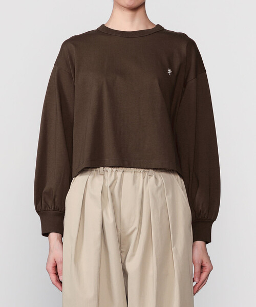 GYMPHLEX（ジムフレックス）の「Gymphlex | コンパクトジャージー パフスリーブ長袖プルオーバー WOMEN（Tシャツ/カットソー・レディース・ブラウン/イエロー・14）」の10枚目の写真