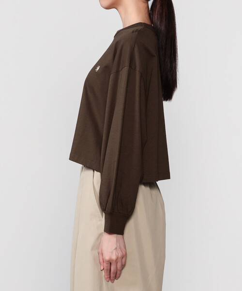 GYMPHLEX（ジムフレックス）の「Gymphlex | コンパクトジャージー パフスリーブ長袖プルオーバー WOMEN（Tシャツ/カットソー・レディース・ブラウン/イエロー・14）」の11枚目の写真