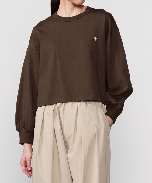 GYMPHLEX（ジムフレックス）の「Gymphlex | コンパクトジャージー パフスリーブ長袖プルオーバー WOMEN（Tシャツ/カットソー・レディース・ブラウン/イエロー・14）」の13枚目の写真