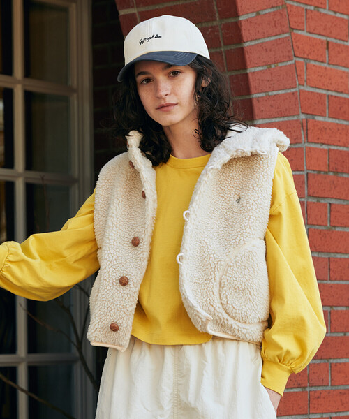 GYMPHLEX（ジムフレックス）の「Gymphlex | コンパクトジャージー パフスリーブ長袖プルオーバー WOMEN（Tシャツ/カットソー・レディース・ブラウン/イエロー・14）」の15枚目の写真