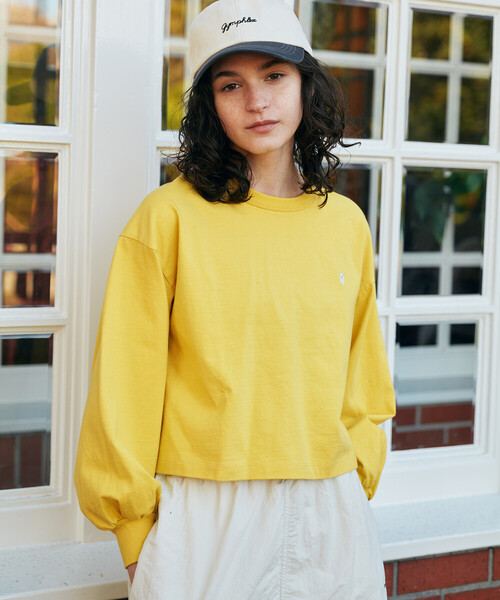 GYMPHLEX（ジムフレックス）の「Gymphlex | コンパクトジャージー パフスリーブ長袖プルオーバー WOMEN（Tシャツ/カットソー・レディース・ブラウン/イエロー・14）」の16枚目の写真