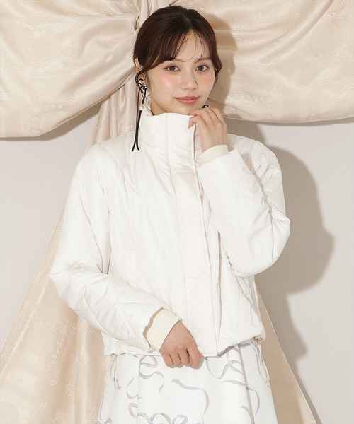 WILLSELECTION(ウィルセレクション)の「ダイヤキルティングリボン中綿ブルゾン(ブルゾン・レディース・ピンク/ブラック/オフホワイト・FREE)」の4枚目の写真