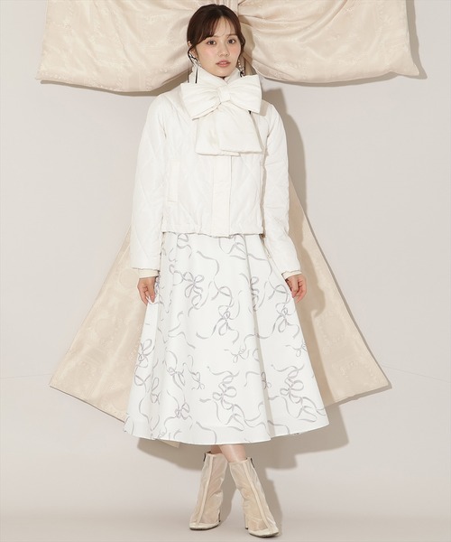 WILLSELECTION(ウィルセレクション)の「ダイヤキルティングリボン中綿ブルゾン(ブルゾン・レディース・ピンク/ブラック/オフホワイト・FREE)」の8枚目の写真